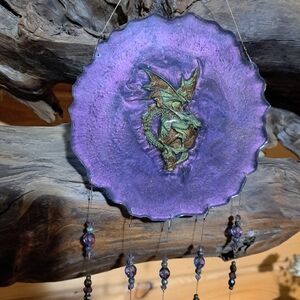 Purple Dragon Hanging Art Suncatcher Resin Made